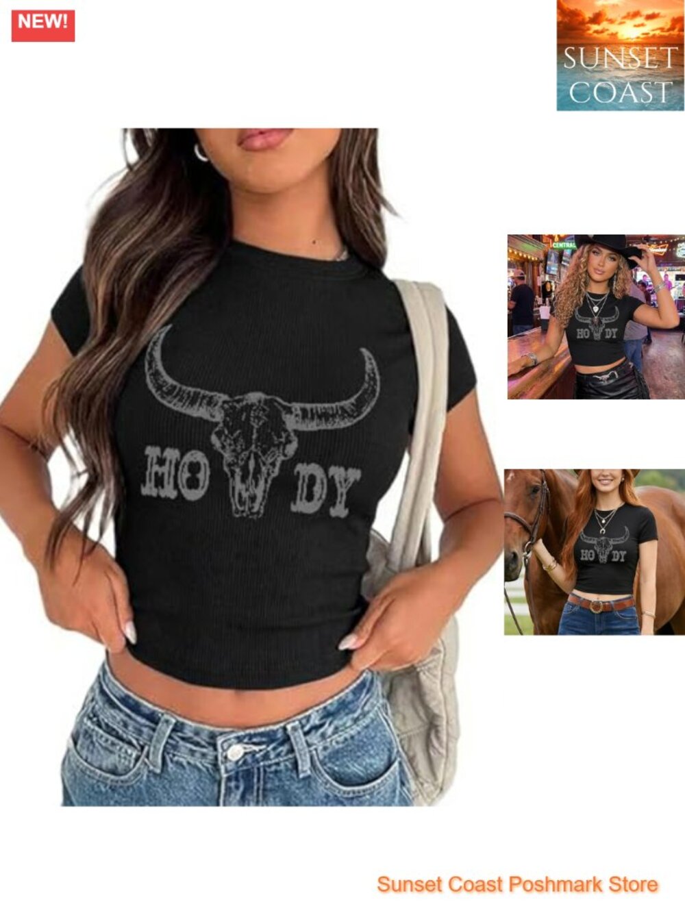 Cowgirl Crop Top Y2K Graphic Tee for Women Retro Western Skull Shirt